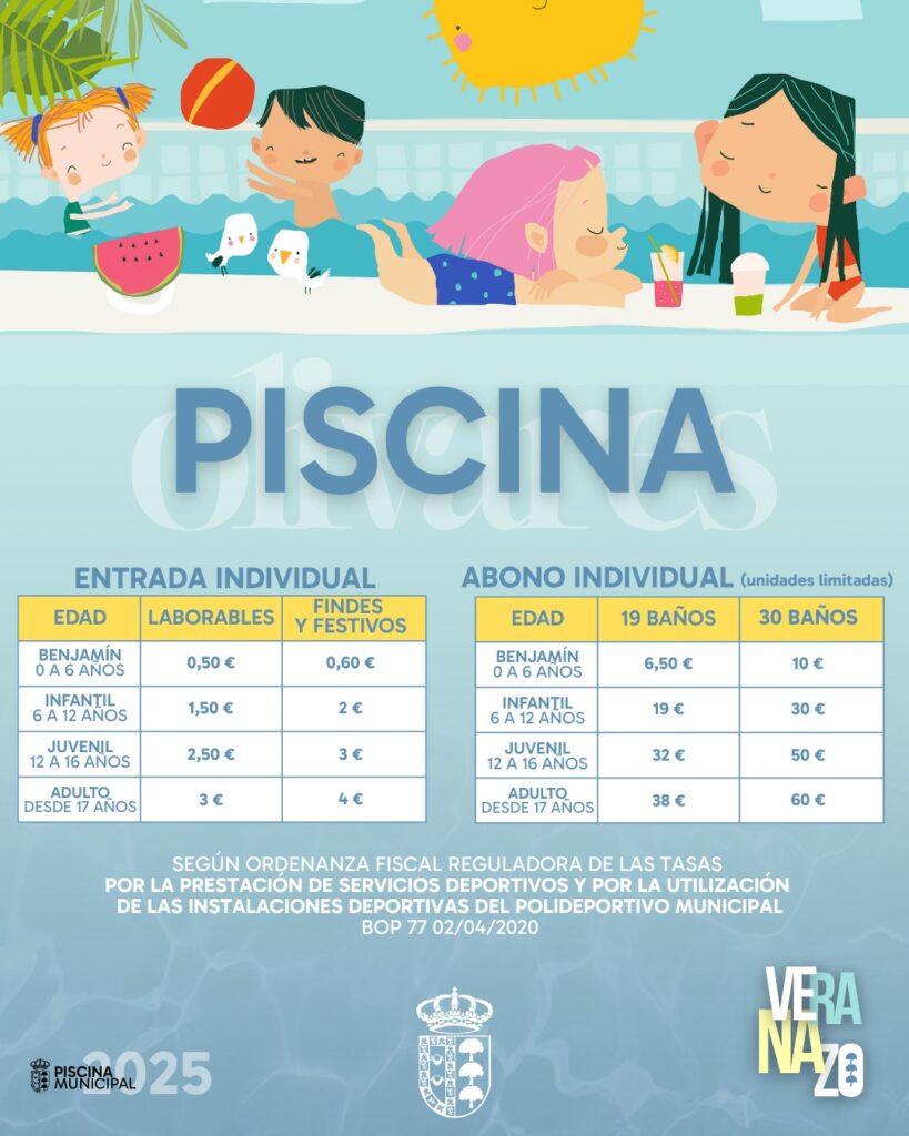 Precios piscina municipal de Olivares